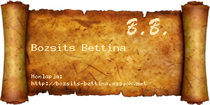 Bozsits Bettina névjegykártya